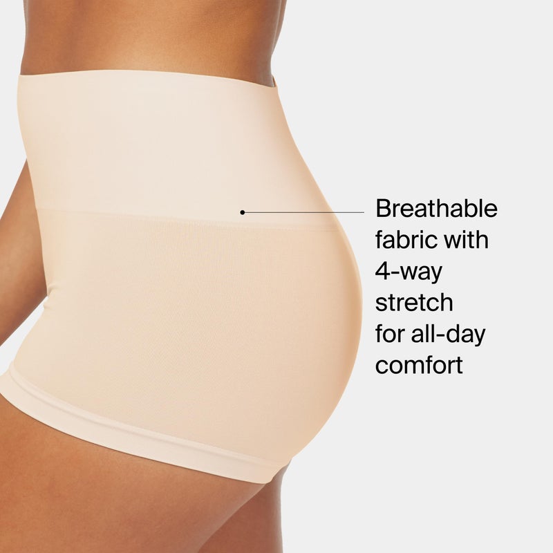 SPANX SPANXshape Everyday Shaping Boyshort - Comfortable Core Control Shapewear Underwear - Invisible Under Clothes - No-Show - Soft Nude - Large - Image 3